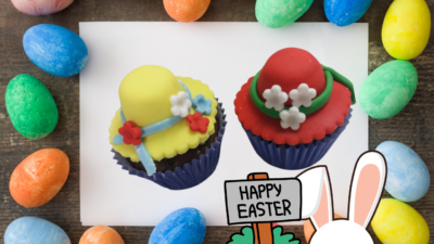 Easter Bonnet Cupcake Toppers